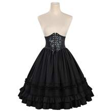 Cosplay Clothing - Retro Lace Mini Skirt In Black + Waist Belt - View 7