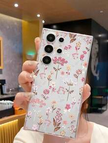 1 Piece Fashionable Blue Flower Design Soft Phone Case, Compatible With IPhone, Honor, , Galaxy A04e/12/A13/A14/A34/A50/A52/A53/A54/S21/S22/S23/S24/S25/S25Ultra, 6A/7A/8A, 12T/13T, Waterproof, Shockproof, Dropproof, Scratch-Resistant, International Version, Not The Domestic Version - 透明 3 - 查看 7