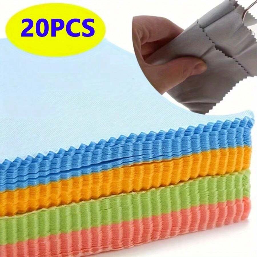 20pcs, Microfiber Lens Cleaning Cloth, Lens Watch Jewelry Cleaning Cloth - Color Mixing - View 1
