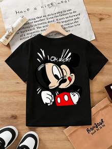 Disney Boys Mickey Mouse Graphic T-Shirt, 2-14 Years Old Kids Short Sleeve Crew Neck Tee, Casual Daily & Birthday Party Outfit, Express Delivery - màu đen - Xem 2