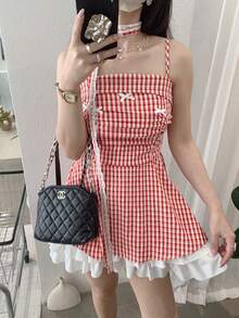 Women Short Dresses - Red - View 3