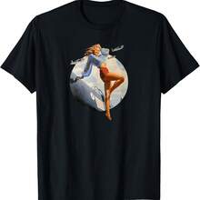 Pin Up Girl Blonde Air ForceA In WW2 40's T-Shirt - Black - View 1