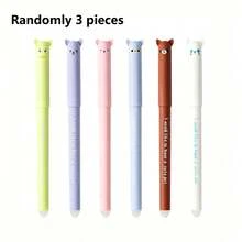 6pcs Fox Shaped Erasable Pens Set, 6 Colors Ink, Smooth Writing, Built-In Eraser, Classroom Gift, Suitable For Note-Taking, Writing, Diary, Homework, Office, Back To School Stationery - Multicolor - View 8