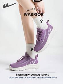 WARRIOR 女款时尚复古运动鞋，春夏舒适跑步鞋，简约休闲又不失时尚感，四季皆宜，耐磨耐穿，适合全天穿着的训练鞋，软底设计。 - 紫色 - 查看 7