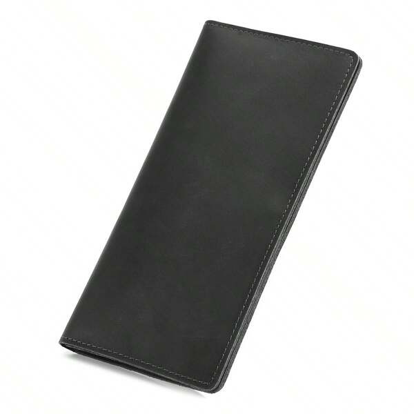 Genuine Leather Men's Wallet, High-End Long Style With Multiple Card Slots And Coin Pocket, Simple Men's Vertical Genuine Leather Wallet