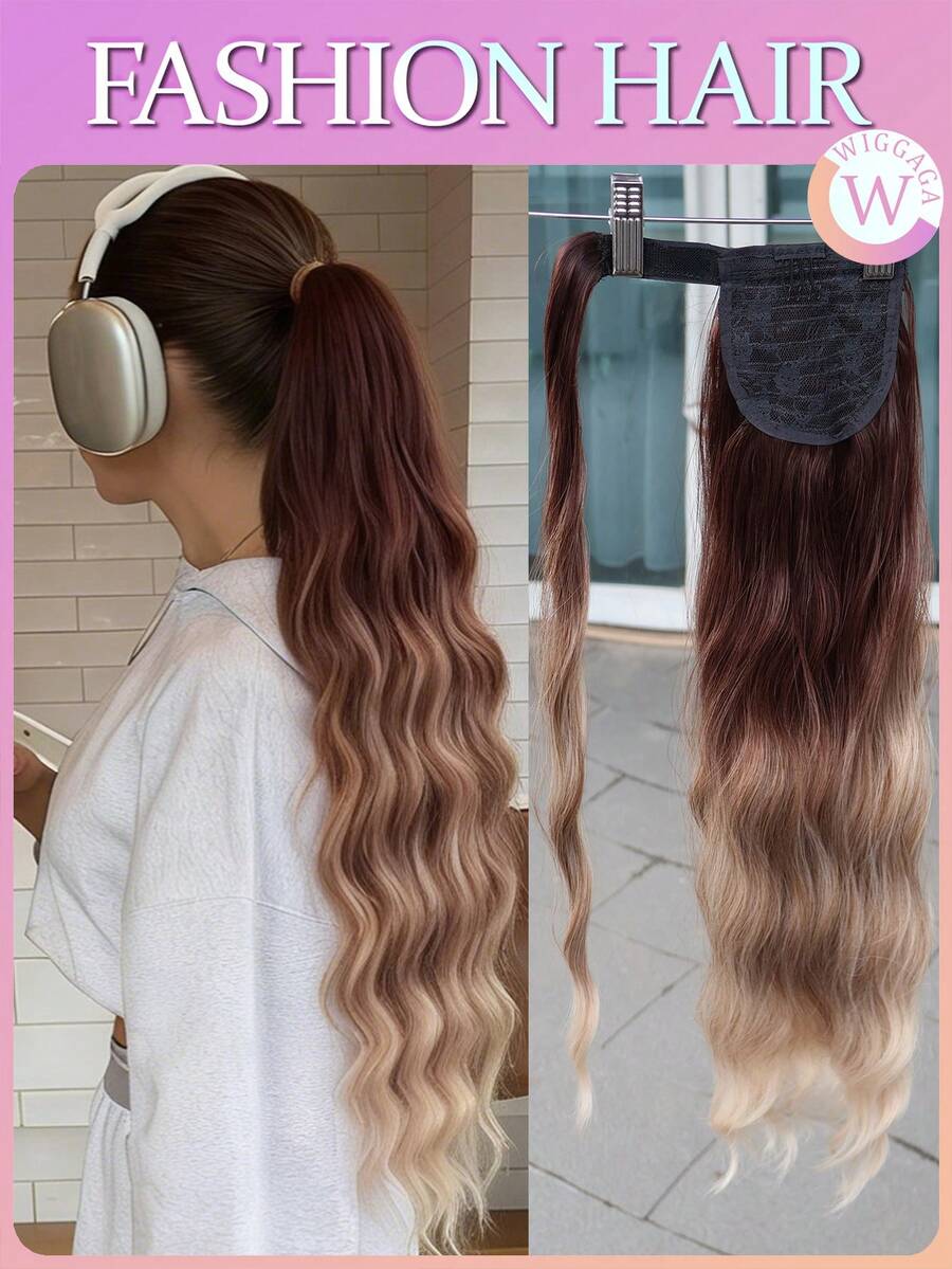 Accesorio para el cabello de cola de caballo sintética de estilo de vacaciones de verano para mujer de WIGGAGA, accesorios para el cabello para el Día de San Valentín - Degradado - Ver 1