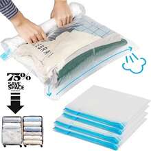 Travel Essential Rollup Vacuum Storage Bags, Waterproof & Moisture-Proof Clothes & Luggage Compression Bags - View 2