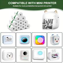 15 Rolls Of Mini Thermal Printing Sticker Paper, Portable Printing Paper For Instant Cameras, Home Photo Labels, Memos, Research, Smooth White Surface, Photo Printing Supplies, Study Notes, Images, Diaries, No Ink - View 5