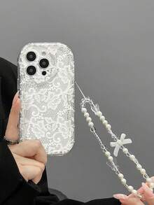 1 Stück romantisches weißes Spitzen-Blumen-Malerei transparentes Anti-Tropf Handyhülle kompatibel mit iPhone 17pro/17Air /17/17promax16/11/16pro/16plus/16promax/16e/15Promax/13/14/12/XS/XR/7G/8P, Galaxy S25/S25PLUS/S25 Ultra/A16/A36/A26/A56/A50/A12/A32/A52/A72/A51/A21S/A13/A14/S24/S24PLUS/S24Ultra,S22/A52/A53/A54/A55S23/, 11/12Pro/12/12X/13Pro/14Pro/15Pro/, 10/9/Note9/12c/Note11pro/Note8Pro - Verschiedenfarbig - Übersicht 4