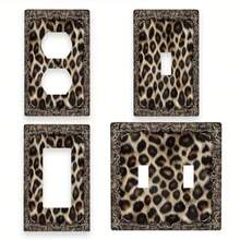 1 pieza Panel decorativo de interruptor de policarbonato termoplástico con estampado de leopardo, apto para interiores/exteriores, dormitorio, cocina - A - Ver 5