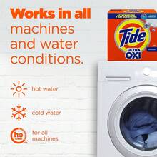 143 Loads, 225 Oz, - Tide + Ultra Oxi Powder Laundry Detergent, Original Scent, Deep Cleaning & Stain Fighting Formula - Powdery - View 4
