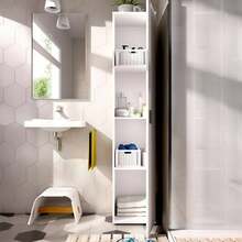 Dmora Arrow - Armadio Multiuso 1 Anta, 35x190h cm Bianco, 3 Ripiani - Bianco - Visualizzare 1