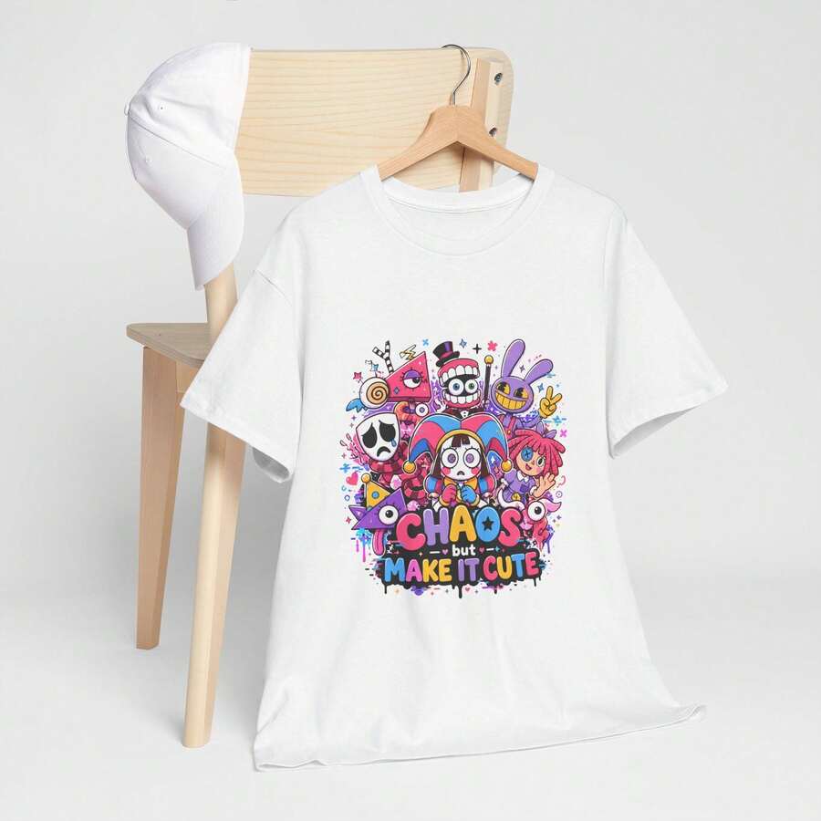 Camiseta , regalo para fans de Cain TADC, personajes de TADC, animaciones , camiseta de dibujos animados virales, , top de primavera, ropa de verano - Blanco - Ver 1