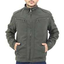 Men's Twill Jacket, Fully Lined With Faux Fur, With A Removable Hood. - Army Green - View 8