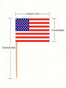 100pcs/Set American Flag 4th Of July Independence Day Thanksgiving Day Cupcake Toppers Picks For Party Decorations Supplies, Toothpicks Flags, Holiday Party Cake Decoration Flags, Hamburger Decoration Supplies, Cupcake Decoration,Independence Day Decoration Supplies - View 5