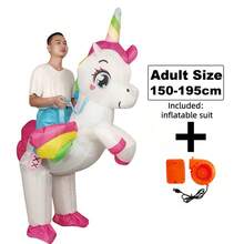Inflatable Unicorn Costume For Adults, Colorful Inflatable Horse Shaped Outfit With Heart Design, Suitable For Holiday Parties, Cosplay Performances And Carnivals,Party - Multicolor - View 9