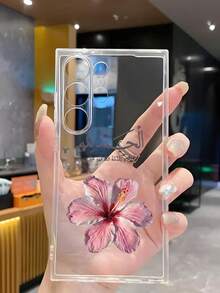 1个时尚水彩芙蓉花标语软壳手机壳，兼容华为荣耀、三星Galaxy A04e/12/A13/A14/A34/A50/A52/A53/A54/S21/S22/S23/S24/S25/S25 Ultra、6A/7A/8A、12T/13T - 無色 - 查看 6
