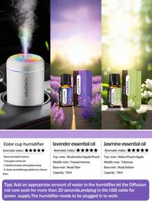 Humidificador portátil, humidificador USB de escritorio mini, tanque de agua de 180ml, bajo nivel de ruido de 2W, adecuado para oficina, viaje, dormitorio, accesorios para automóvil en color negro/blanco, humidificador de aromaterapia, ambientador de aire - cilindro - Ver 13