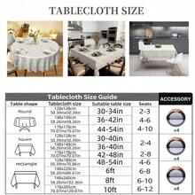 2D Flat Print Fresh Iris & Daisy Tablecloth, Light Beige Base With Watercolor Blue & Purple Floral Pattern, 1pc Polyester Round/Rectangle Tablecloth, Suitable For Indoor Dining, Outdoor Picnic, Garden Party, Dust Cover, Multi-Size Available, Indoor & Outdoor Use - A - View 11