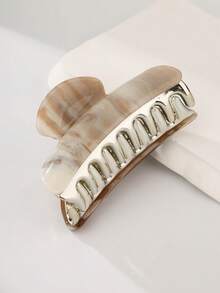 1 chiếc kẹp tóc kiểu Latte Marble, chất liệu acetate, kẹp tóc răng cá mập lớn dùng cho kiểu tóc búi cao. - Nhiều màu - Xem 4