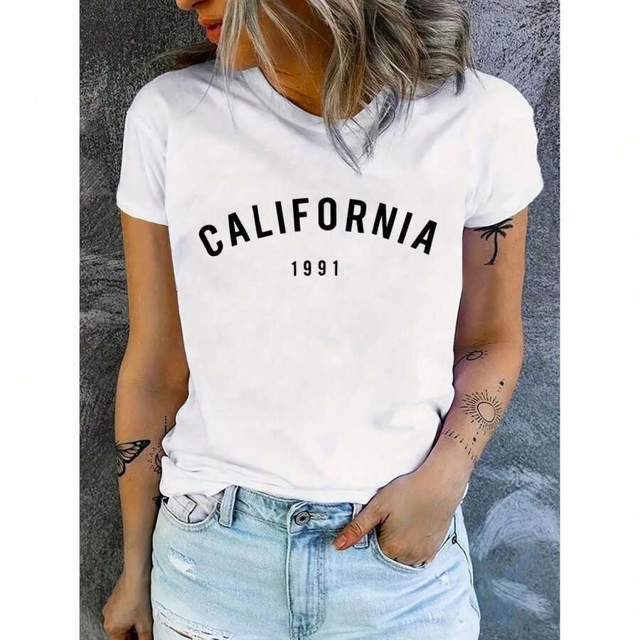 Dam-T-shirts - Vitt - Visa 1
