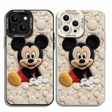Disney Mickey Mouse Phone Case, Classic Plush Protective Cover. Compatible With IPhone 17, 16, 15, 14, 13, 12, 11 Pro Series And Galaxy S22, S23, S24, S25 Models, Featuring Plush-Style Mickey Mouse Against A Beige Background With Embossed Mickey Silhouettes And Stars, Perfect For Classic Disney Fans, Ideal For Birthdays, Holidays, Anniversaries, Graduation Gifts, Or Any Special Occasion To Surprise Family, Friends, Classmates, And Loved Ones. - trắng - Xem 1