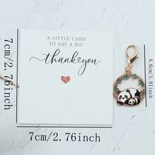 1pc/6pcs Cute Panda Keychain, Comes With Thank You Card, Decor For Backpack, Keychain Ornament, Suitable For Panda Lovers, Birthday, Party Gifts - Multicolor - View 9