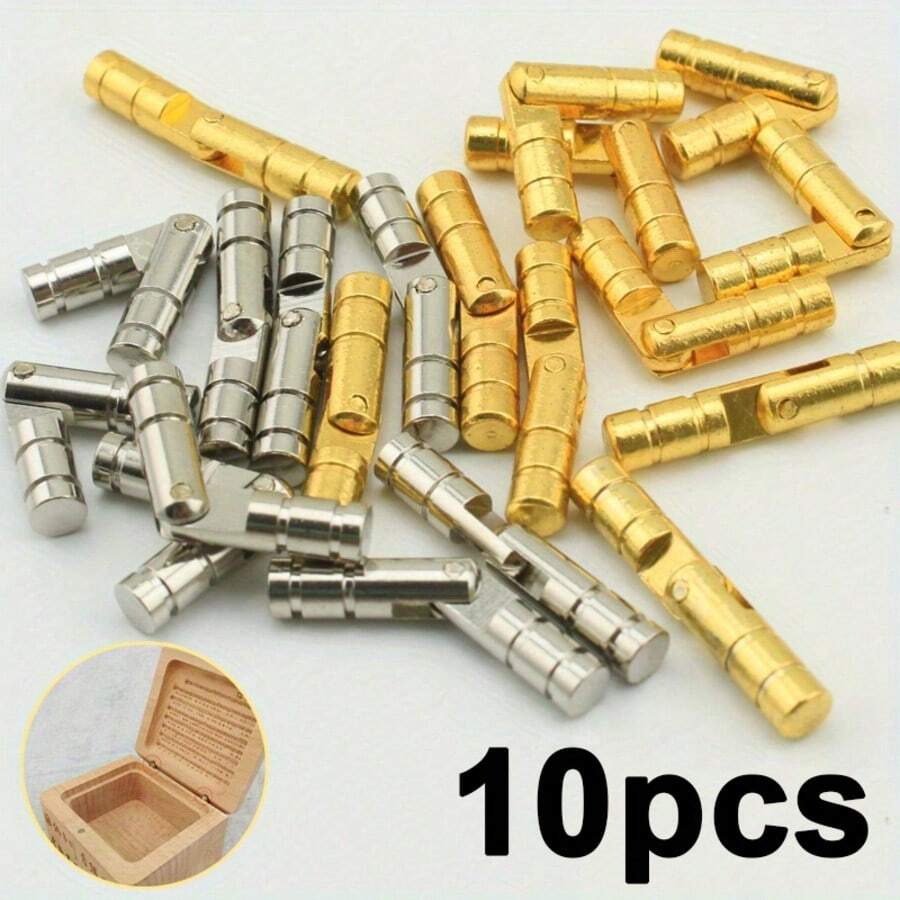 10 bản lề hình trụ, bản lề nối hộp quà bằng gỗ, giá đỡ bản lề. - 10 - Xem 1