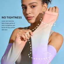 Unisex Lightweight UV Protection Cooling Arm Sleeves, Elastic Long Sleeve With Sun-Blocking And Cooling Functions, Suitable For Cycling, Sports, Outdoor Activities And Summer Use - A - View 1