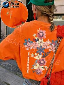 Camiseta de manga corta 100% Y2K para mujer - Estampado de cruz religiosa "Walk By Faith", cuello redondo, corte holgado, blusa adecuada para atuendos de primavera/verano para la iglesia, uso casual y diario - Estilo vintage urbano, camiseta unisex de algodón holgada de manga corta y cuello redondo. - Negro - Ver 11