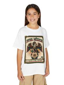 Camiseta juvenil de fútbol Viva México |   El Aguila del Futbol Tee - Negro - Ver 1