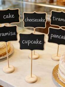 6pcs Desktop Chalkboard Labels - Vintage-Style Erasable Mini Chalkboards With Stands. Ideal Decorative Tags For Holiday Parties, Home Bars, Cakes, And Floral Arrangements. Perfect For Use At Birthday Parties, Graduation Parties, Themed Events, Anniversaries, Wedding Ceremonies, Housewarming Parties, Bridal Showers, And More. - Multicolor - View 7