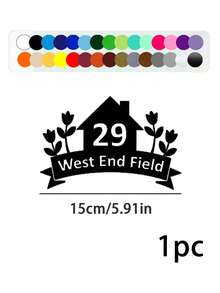 Trash Can Sticker Set (Optional 1/2/3/4/5/6/7/8/10pcs): Customized Stickers, Including Room Number And Floral Pattern. Personalized Text And Address Labels, Mailbox Number And Street Name Stickers. Waterproof And Durable, Self-Adhesive And Easy To Apply. Suitable For Trash Cans, Mailboxes, Houses And Recycling Bins, Multiple Colors Available. - Multicolor - View 9