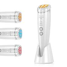 6合1臉部與頸部按摩器，USB充電式美容儀，冷熱自動溫度療法與LED光子光，可提拉、亮白、淡化皺紋，適合所有膚質，男女皆宜的完美生日禮物(白色) - 彩色 - 查看 12