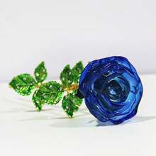 Rosa de cristal flor eterna, regalo del Día de San Valentín y del cumpleaños, decoración creativa para el hogar en el gabinete de la televisión del vestíbulo - Multicolor - Ver 3