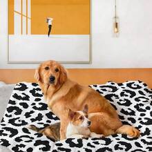 1 chiếc chăn cho thú cưng bằng vải flannel in họa tiết da báo, kiểu dáng thời trang, mềm mại và có thể giặt được. - 100*150 cm - Xem 1