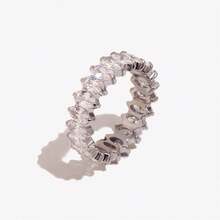 1 Stück Luxus 18K Vergoldeter Edelstahl Ring mit funkelnden Zirkoniasteinen, geeignet für den täglichen Gebrauch und Hochzeitstragen von Frauen, Geschenk - Diamantring - Übersicht 9