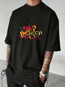 [Summer New Arrivals] Men's Fashion Solid Color Crew Neck Short Sleeve T Shirt, Comfortable Breathable Summer Casual Top, Versatile Graphic Tee Suitable For Daily Wear Outdoor Riding Street Hangout - 黑色 - 查看 3