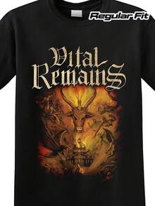 RESTOS VITALES - Camiseta "El Amanecer del Apocalipsis", una opción versátil e informal para hombre. Esta camiseta lavable a máquina ofrece un corte regular y una comodidad óptima. - Negro - Ver 1