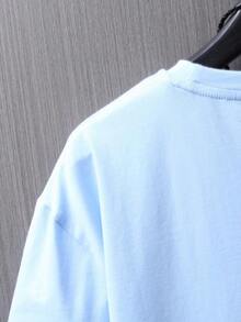 Manfinity Homme Men's T-Shirt With Cartoon Face Print - 黑色 - 查看 11