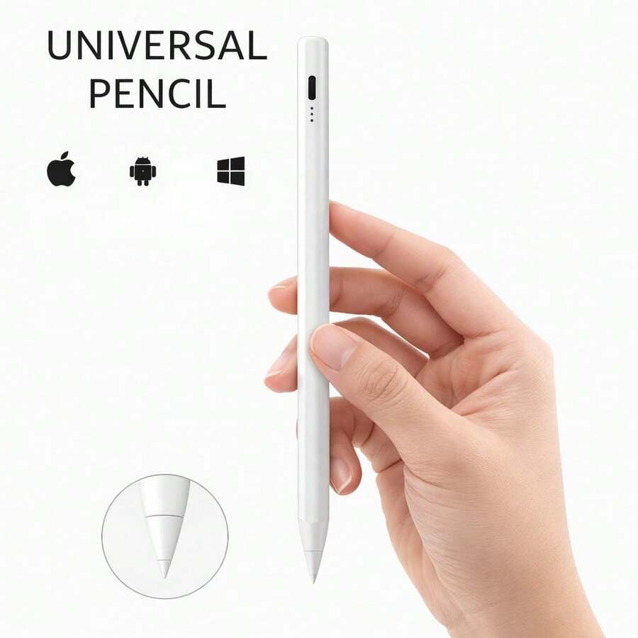 Smart Digital Pen Compatible With Android And IOS, High Precision Fine Tip, Rechargeable For Tablets And Cell Phones, Writing, Drawing, And Design. Includes 2 Free Tips.