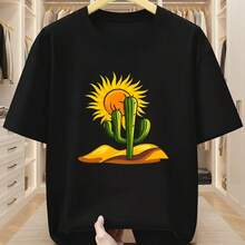 Printed T-Shirt For Men And Women - Black - View 1