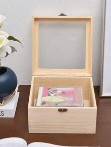 1 Stück Holz-Geschenkbox, exquisite Verpackungsbox, Schmuck-Holzbox Großhandel, Holz-Geschenkbox, Holzbox mit Glasdeckel, Verpackungsbox für konservierte Blumen - Verschiedenfarbig - Übersicht 7