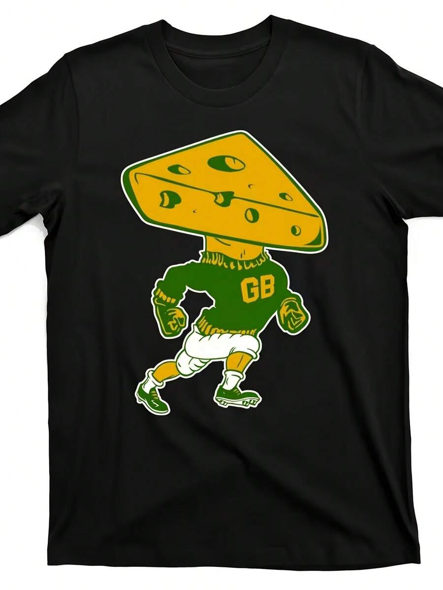 Camiseta unisex, camiseta con la mascota Bay Retro Cheesehead|VintageTeamPetGraphicTee, Unisex, Corte Regular, Ropa Casual y Deportiva para todas las estaciones, Comodidad, Lavado a mano/Limpieza en seco, Ropa casual elegante, ropa de mujer, blusas de mujer, tops de mujer, camisetas de mujer, Conjunto casual diario, Corte Regular, Combinación diaria, Estampado gráfico, Conjunto casual deportivo diario, Corte Regular, Combinación diaria, Estampado gráfico, Casual deportivo - Negro - Ver 1