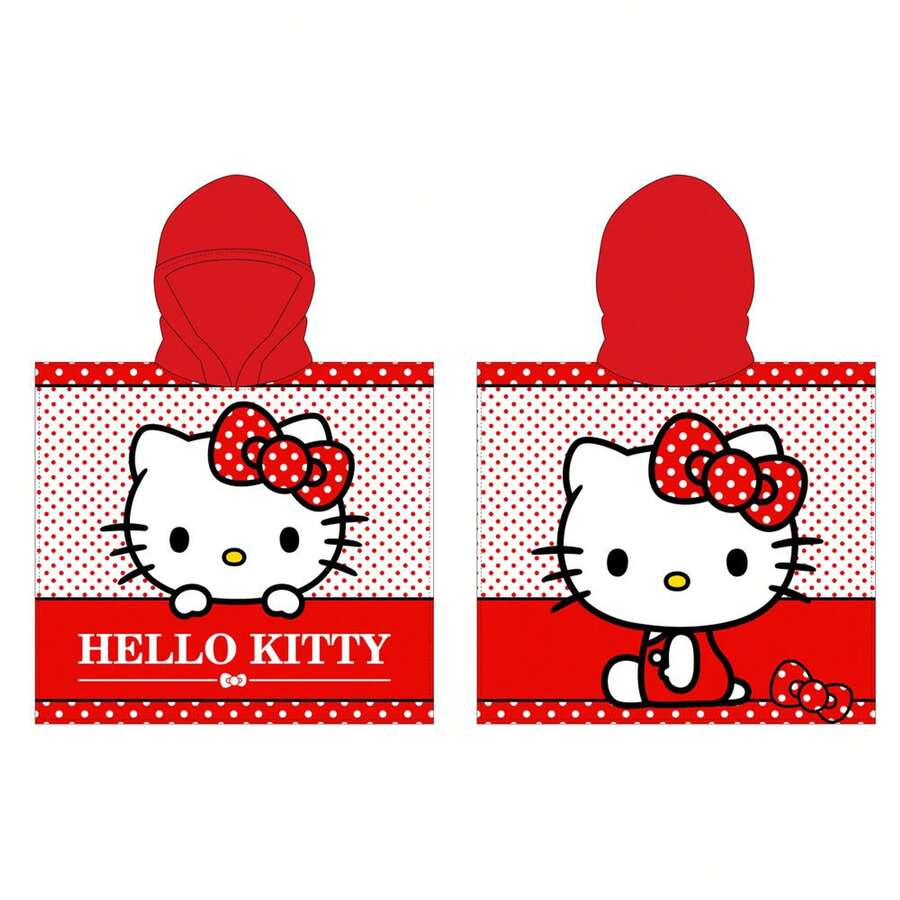 Hello Kitty KIWI 連帽浴巾斗篷，超細纖維，速乾，兒童款，55x110 厘米 - 選項 3 - 查看 1