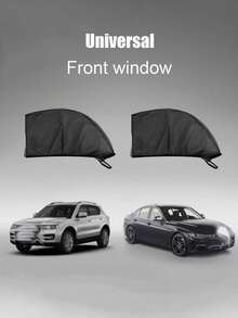 Universal Car Window Sun Shade, Front And Rear Window Sunshade, UV Protection Sunshade, Mosquito-Proof Heat Insulation, UV Protection Glass Sunshade Net, Reflective Sunshade, Window Film - Multicolor - View 5