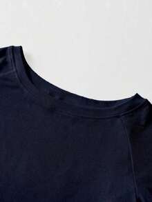3 piezas Camisetas ajustadas con cuello asimétrico para mujer, tops básicos con cuello asimétrico en negro, blanco, rosa - Negro 4 - Ver 8