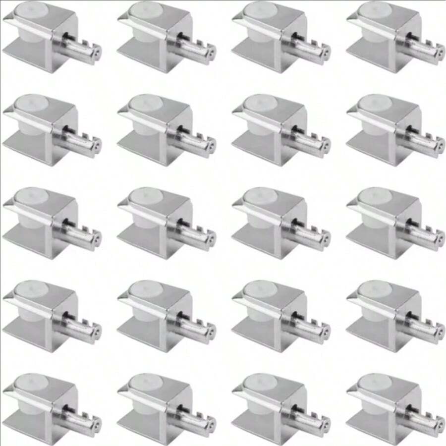 20 chiếc giá đỡ kệ kính: Kẹp gắn tường điều chỉnh được bằng hợp kim kẽm đánh bóng, có chốt, phù hợp với kính không khung dày 5-8mm. - A - Xem 1