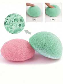 3/6pcs Natural Konjac Cartoon Sponge Baby Face Wash Puff, Kids Bath Scrubber, Gentle On Skin, Natural Exfoliating Facial Sponge, Random Color - Multicolor - View 5