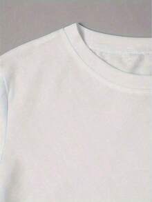 Conjunto camisetas de manga corta con cuello redondo Prenda individual, no un conjunto de 3 piezas, 1 piezas/set de camisetas de manga suitable for streetwear, Top oversized cuello redondo daily outings, camping, concerts, hip-hop, rock, and rap events mujer, con estampado de girasoles, mariposas y letras. - Blanco - Ver 4